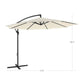 Standing Offset Patio Umbrella with Base Beige FredCo