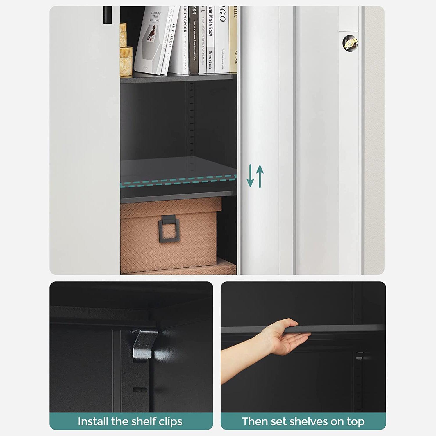 Steel Cabinet with Lock Silver 70" FredCo