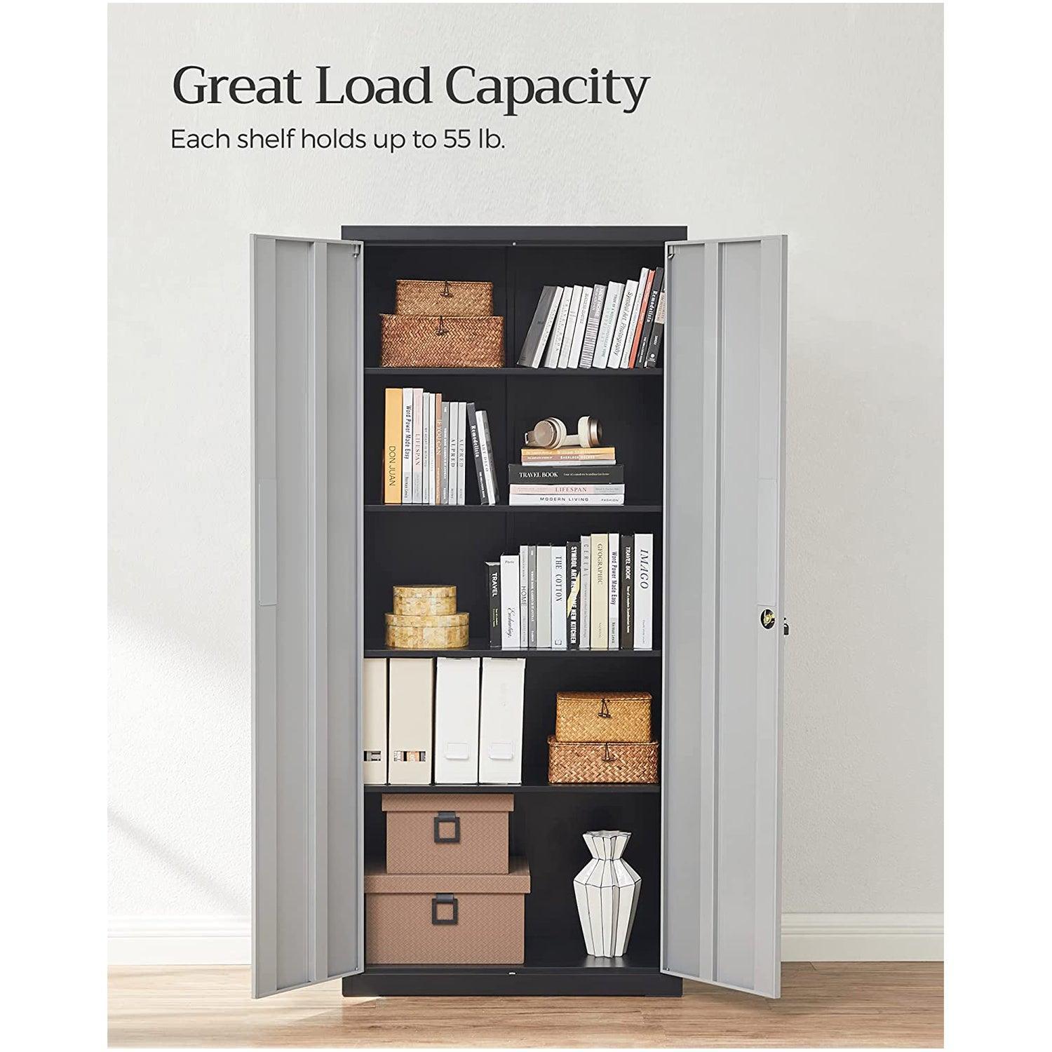 Steel Cabinet with Lock Silver 70" FredCo