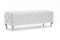 Stella Crystal Tufted White Modern Bench FredCo