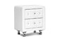Stella Crystal Tufted White Upholstered Modern Nightstand FredCo