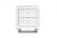 Stella Crystal Tufted White Upholstered Modern Nightstand FredCo