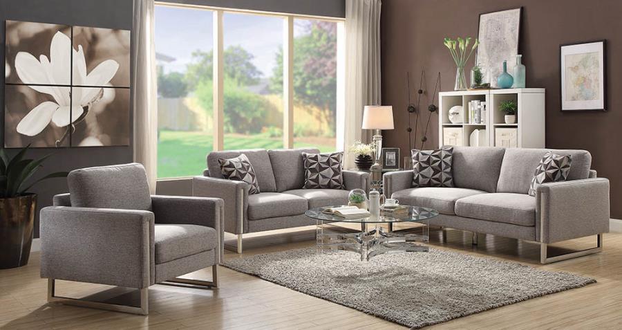 Stellan Cushion Back Living Room Set Grey 551241-S2 Coaster FredCo