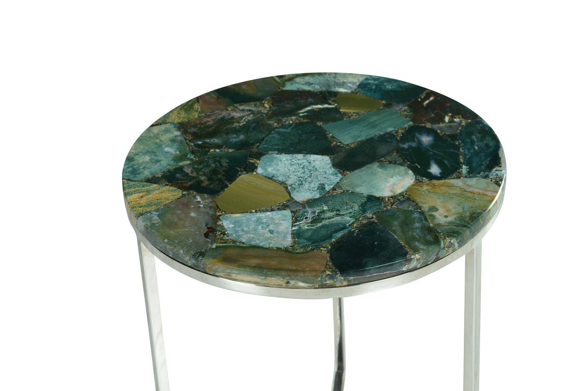 Steve Silver Accent Side Table Foster Green Jasper FT140EC FredCo