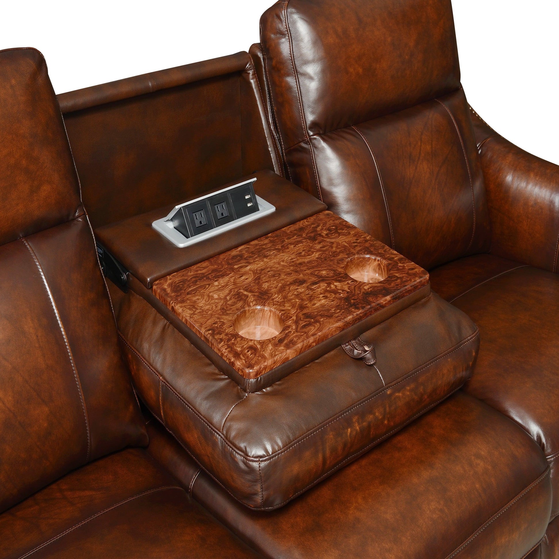 Steve Silver Leather Dual Power Reclining Group: Old English Charm, Hand AI950CS FredCo