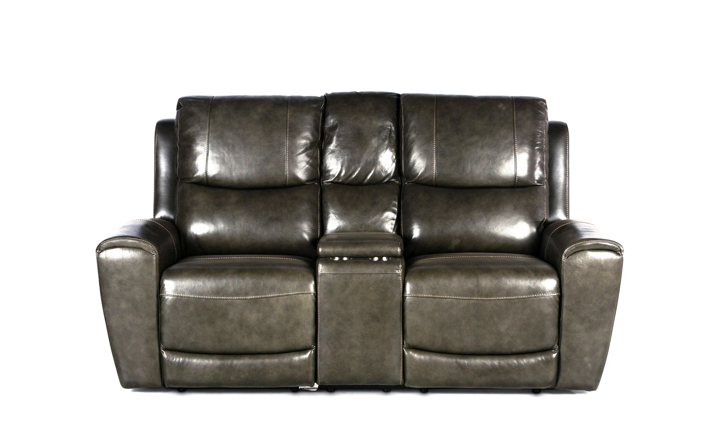 Steve Silver Leather Power Reclining Loveseat with Console LL950CLG FredCo