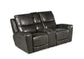 Steve Silver Leather Power Reclining Loveseat with Console LL950CLG FredCo