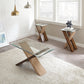 Steve Silver Modern Cross Tie End Table TA100C FredCo