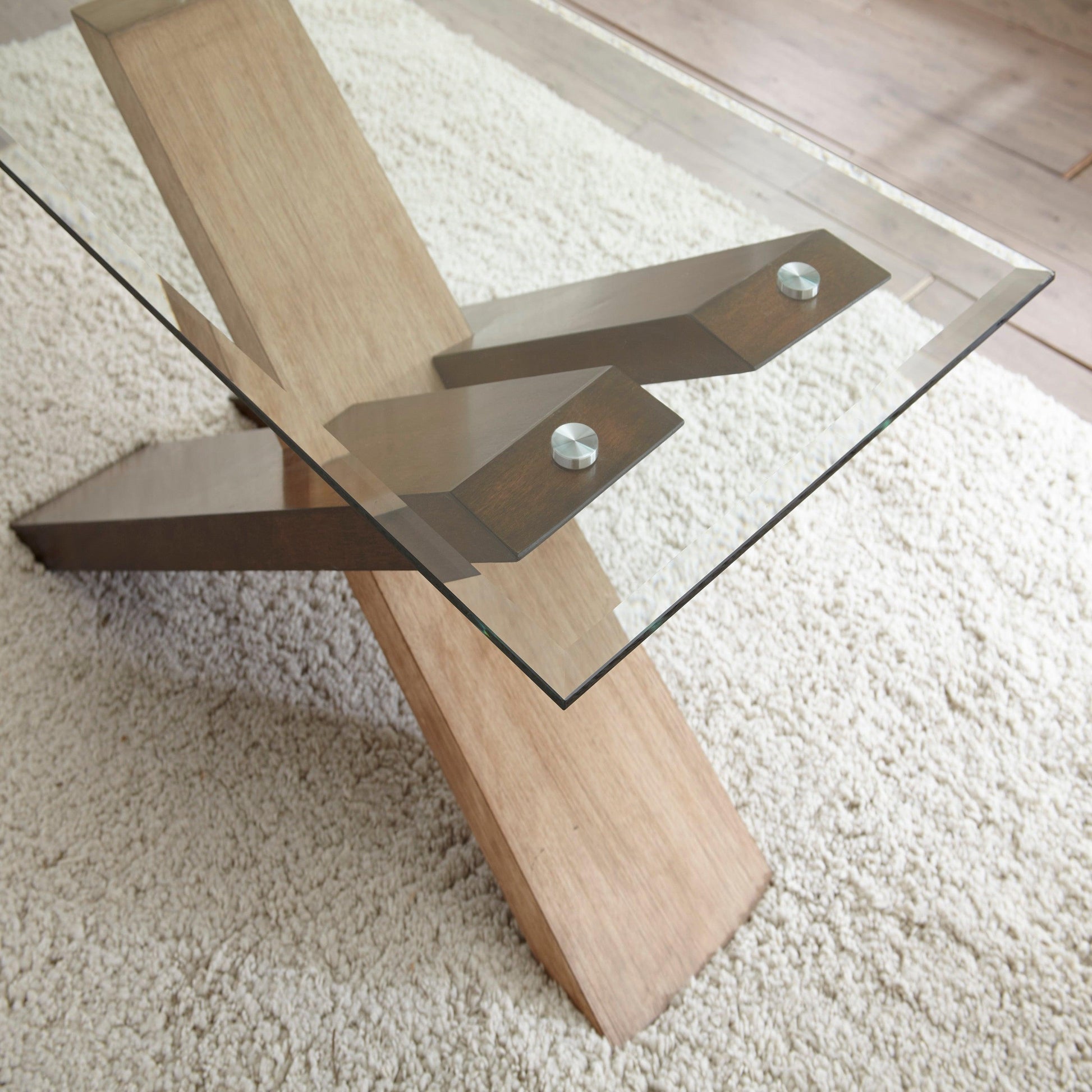 Steve Silver Modern Cross Tie End Table TA100C FredCo