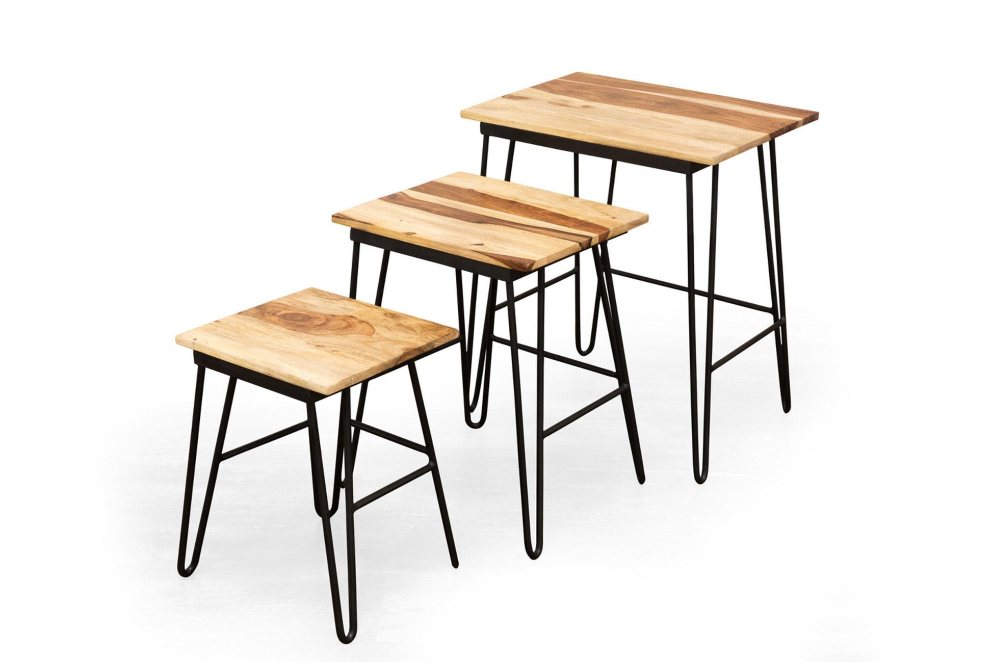 Steve Silver Natural Sheesham Wood Nesting Tables TT3000NT FredCo