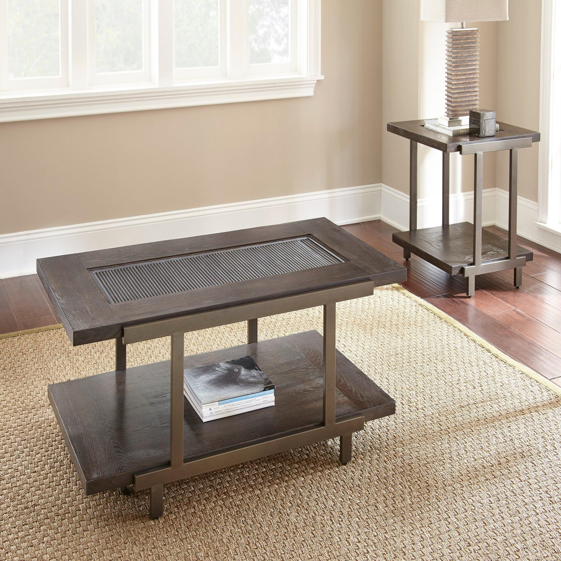 Steve Silver Rustic Industrial Cocktail Table TE300CAS FredCo