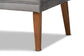 Stewart Mid-Century Modern Grey Velvet Upholstered and Walnut Brown Finished Wood 2-Piece Dining Nook Banquette Set FredCo