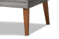 Stewart Mid-Century Modern Grey Velvet Upholstered and Walnut Brown Finished Wood 3-Piece Dining Nook Set FredCo