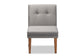 Stewart Mid-Century Modern Grey Velvet Upholstered and Walnut Brown Finished Wood 5-Piece Dining Set FredCo