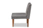 Stewart Mid-Century Modern Grey Velvet Upholstered and Walnut Brown Finished Wood Dining Chair FredCo