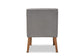 Stewart Mid-Century Modern Grey Velvet Upholstered and Walnut Brown Finished Wood Dining Chair FredCo