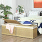 Storage Basket with Lid Rattan 29 inch FredCo
