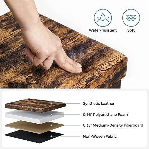 Storage Bench with Lid Rustic Brown 29.9" L FredCo