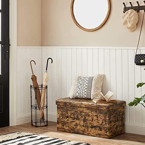Storage Bench with Lid Rustic Brown 29.9" L FredCo