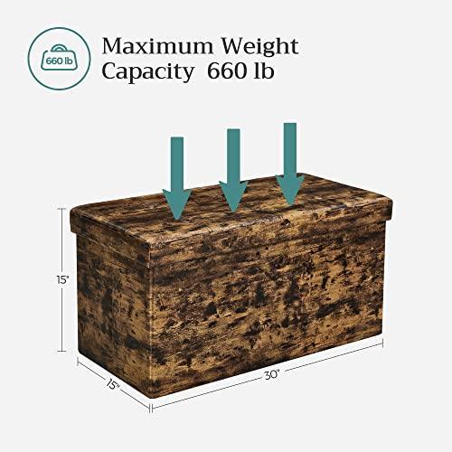 Storage Bench with Lid Rustic Brown 29.9" L FredCo