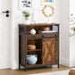 Storage Cabinet Rustic Brown and Black FredCo
