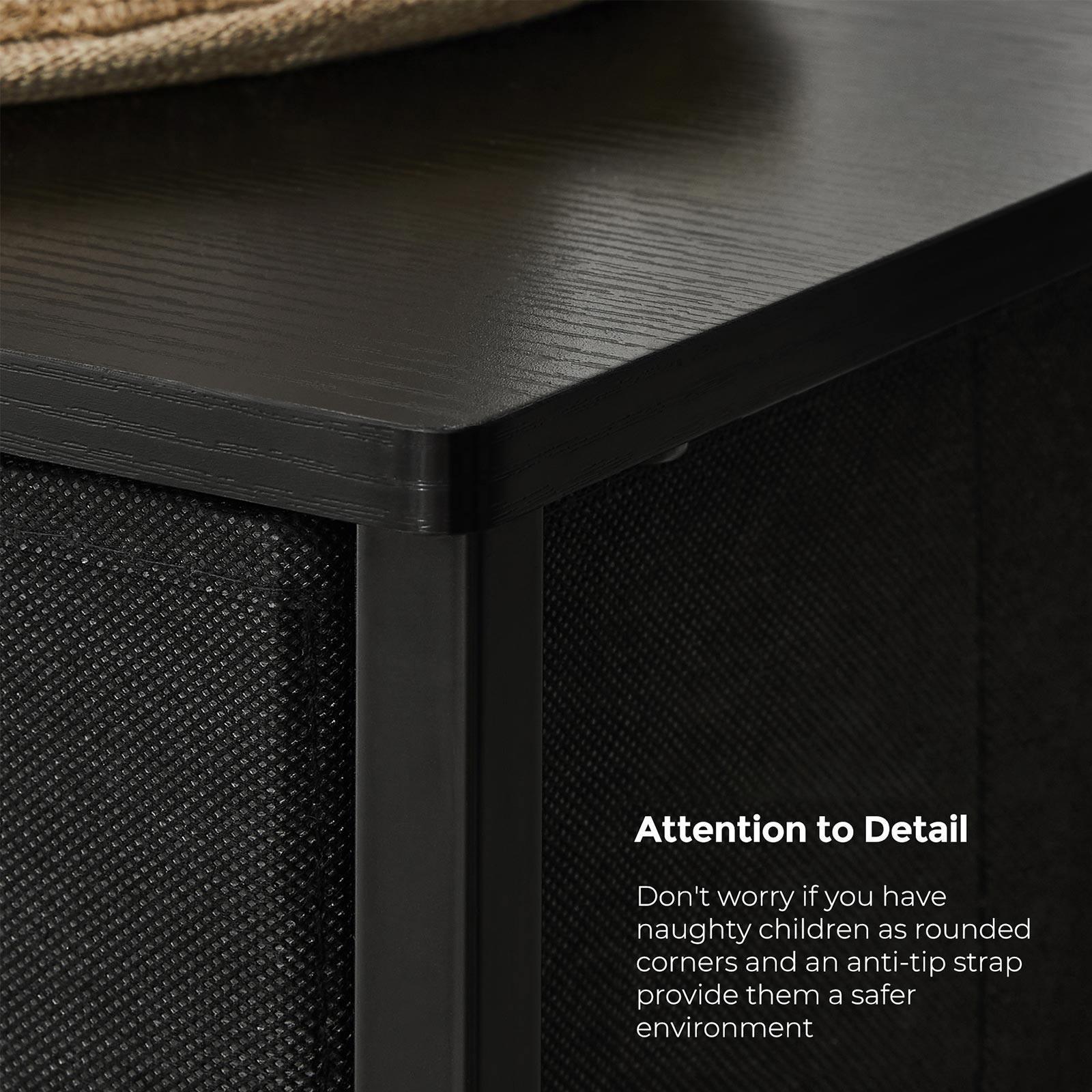 Storage Chest Cabinet Dresser Black FredCo