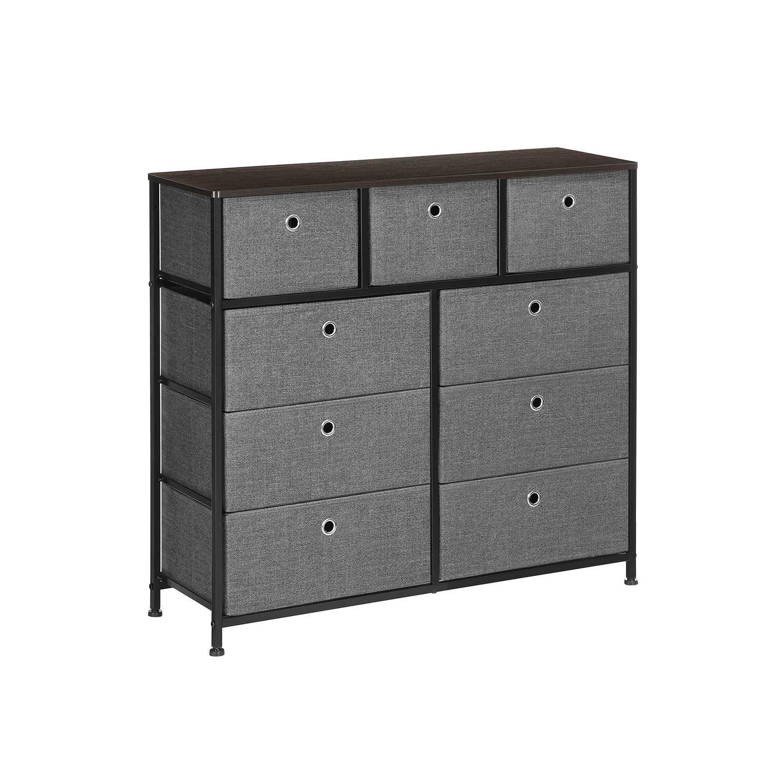 Storage Chest Cabinet Dresser Dark Gray FredCo