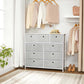 Storage Chest Cabinet Dresser Light Gray FredCo