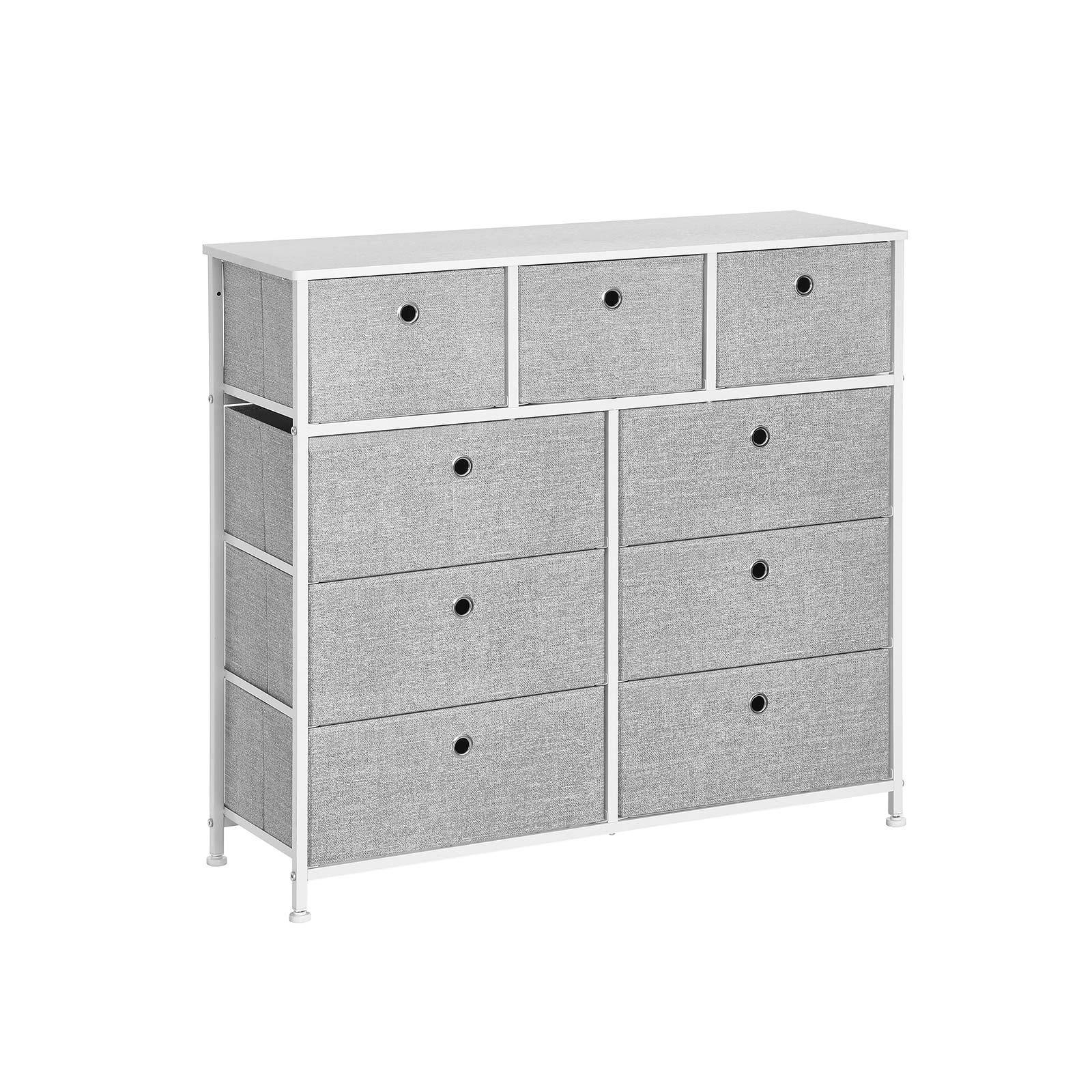 Storage Chest Cabinet Dresser Light Gray FredCo