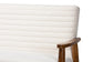 Stratton Mid-Century Modern Cream Boucle Fabric and Walnut Brown Finished Wood 3-Piece Living Room Set FredCo