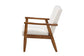 Stratton Mid-Century Modern Cream Boucle Fabric and Walnut Brown Finished Wood Armchair FredCo