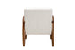 Stratton Mid-Century Modern Cream Boucle Fabric and Walnut Brown Finished Wood Armchair FredCo