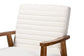 Stratton Mid-Century Modern Cream Boucle Fabric and Walnut Brown Finished Wood Armchair FredCo