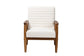 Stratton Mid-Century Modern Cream Boucle Fabric and Walnut Brown Finished Wood Armchair FredCo