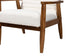Stratton Mid-Century Modern Cream Boucle Fabric and Walnut Brown Finished Wood Armchair FredCo