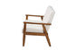 Stratton Mid-Century Modern Cream Boucle Fabric and Walnut Brown Finished Wood Loveseat FredCo