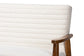 Stratton Mid-Century Modern Cream Boucle Fabric and Walnut Brown Finished Wood Sofa FredCo