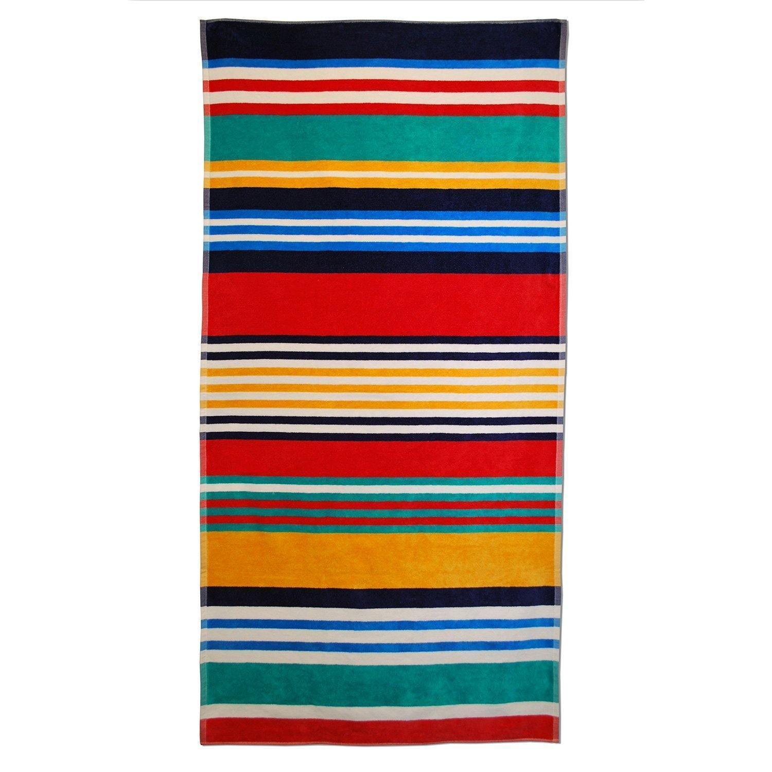 Stripes 100% Cotton Oversized Beach Towel FredCo