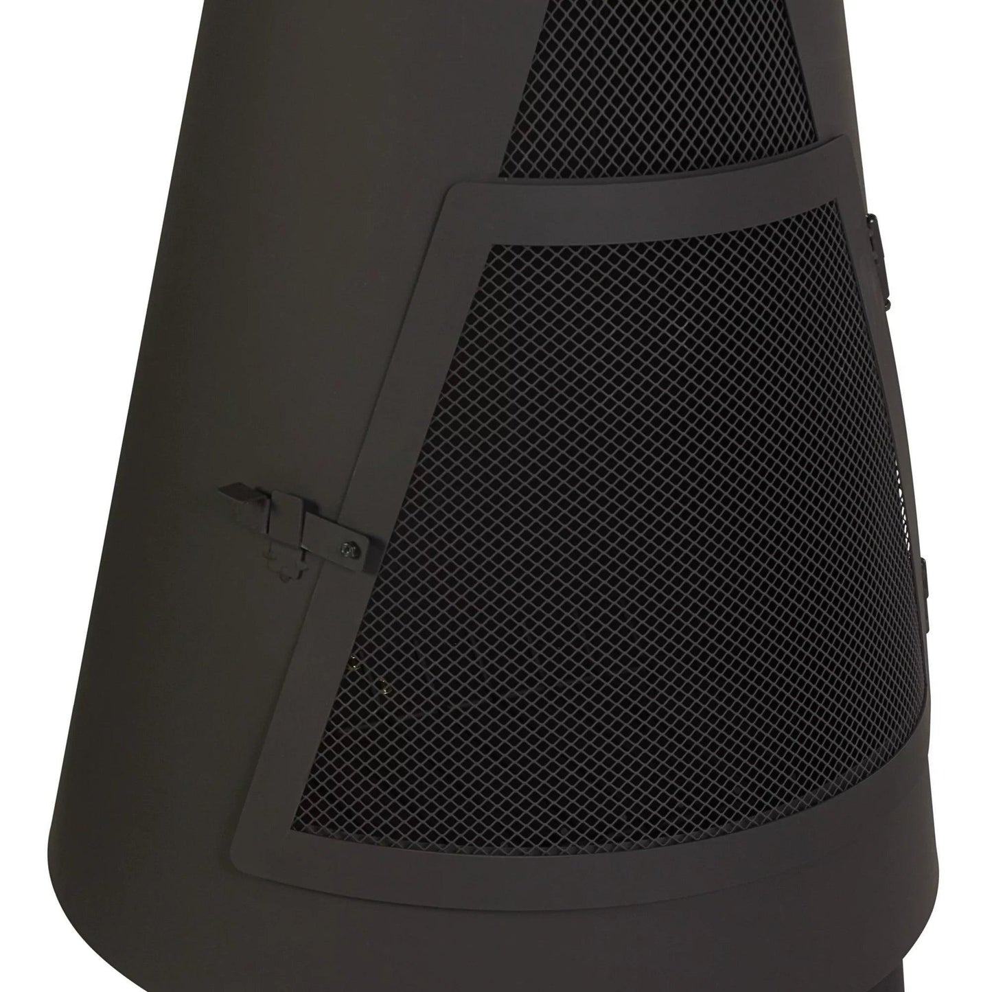 Stylish 67” Round Steel Chiminea with Powder-Coated Black Finish - Modern Design FredCo
