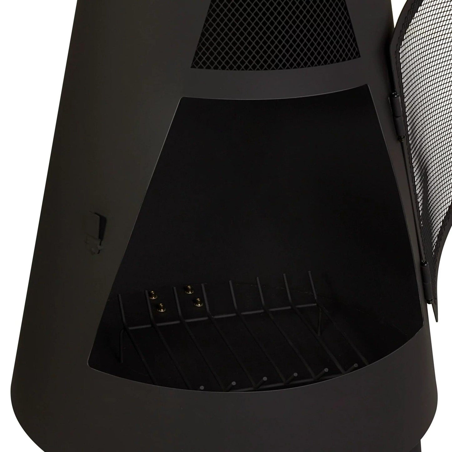 Stylish 67” Round Steel Chiminea with Powder-Coated Black Finish - Modern Design FredCo