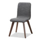 Sugar Mid-Century Modern Dark Grey Fabric Upholstered Walnut Wood Finished 5-Piece Dining Set FredCo