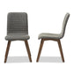 Sugar Mid-century Retro Modern Scandinavian Style Dark Grey Fabric Upholstered Walnut Wood Finishing Dining Chair FredCo