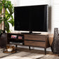 Suli Mid-Century Modern Walnut Brown Finished Wood TV Stand FredCo