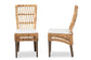 Sullivan Modern Bohemian Natural Brown Rattan 2-Piece Dining Chair Set FredCo