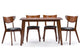Sumner Mid-Century Style "Walnut" Brown 5-Piece Dining SetOne (1) Dining Table, Four (4) Dining Chairs FredCo