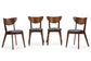 Sumner Mid-Century Style "Walnut" Brown 5-Piece Dining SetOne (1) Dining Table, Four (4) Dining Chairs FredCo