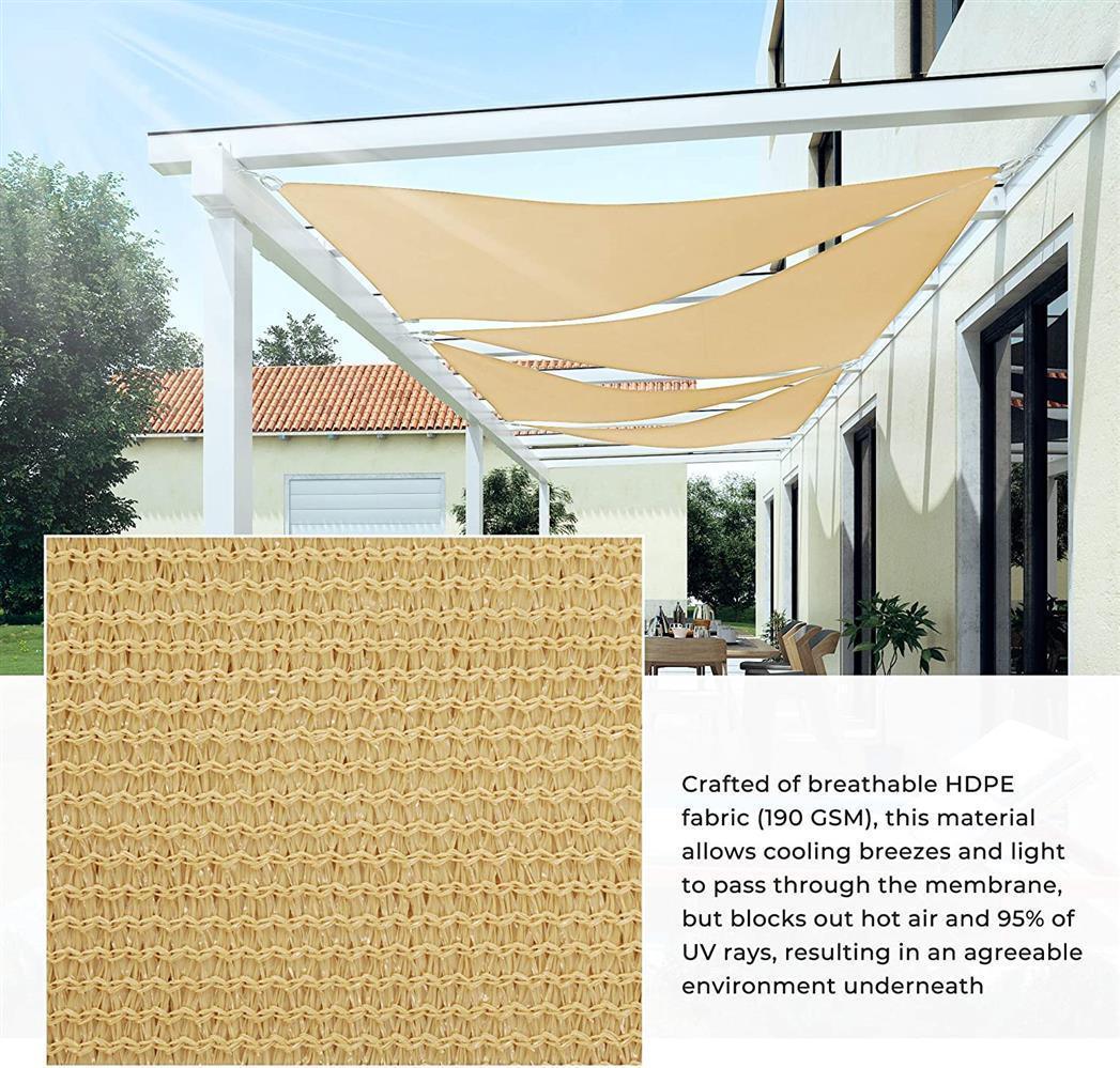 Sun Shade for Patio, 20ft x 20ft x 20ft, Sand FredCo