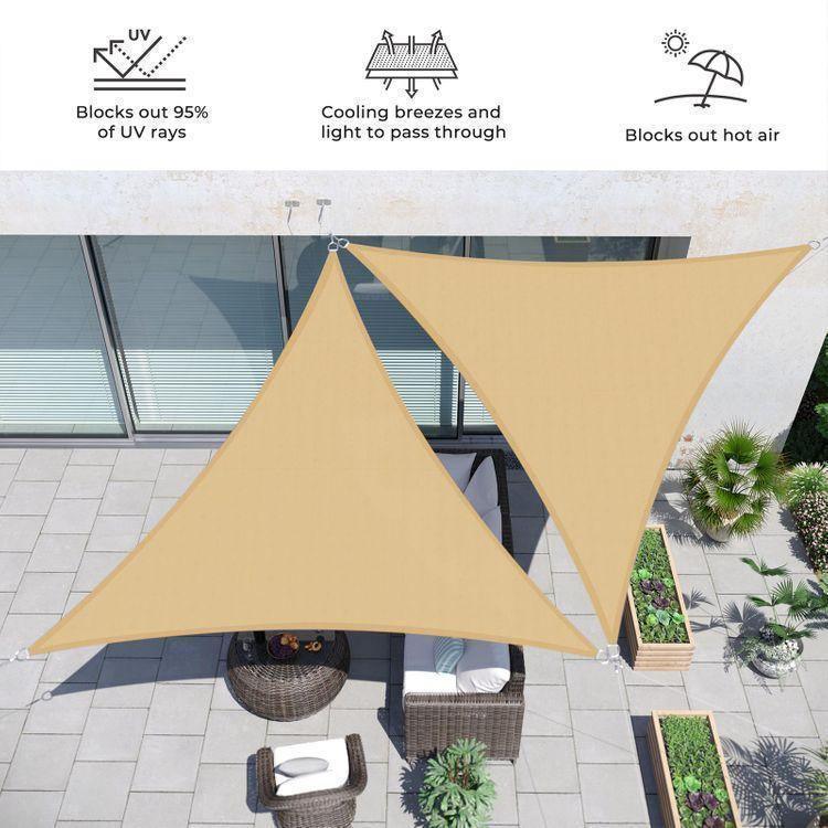 Sun Shade Sail Sand 12ft Beige Triangular FredCo