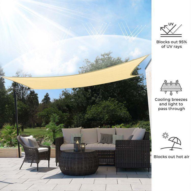 Sun Shade Sail Sand 16ft x 12ft FredCo