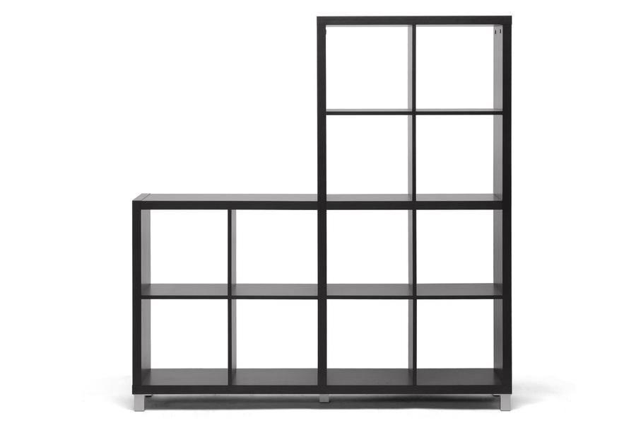 Sunna Dark Brown Modern Cube Shelving Unit FredCo